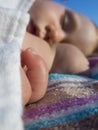 Close-up baby finger sleeping Royalty Free Stock Photo