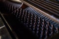 Close up Baby grand piano tuning heads Royalty Free Stock Photo