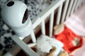 Close up baby monitor for security of the baby