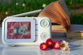 The close-up baby monitor for security of the baby Royalty Free Stock Photo