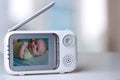 The close up baby monitor for security of the baby Royalty Free Stock Photo