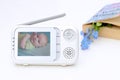 The close up baby monitor for security of the baby Royalty Free Stock Photo