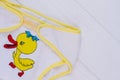 Close up baby underpants with cartoon duck image