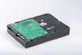 Close-up of the back of a 3.5-inch mechanical hard drive Royalty Free Stock Photo