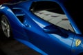 Ferrari 488 spider blue close up