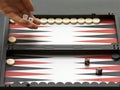 Backgammon board with checkers and dice Royalty Free Stock Photo