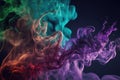close up, background of abstract color, and atmospheric smoke