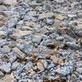 Close-up background of concrete road debris that has been demolished