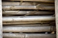 Close up background of dry thick bamboo poles Royalty Free Stock Photo