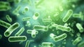 Close up background of green bacteria germs