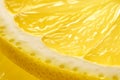 Close up background of yellow fresh lemon slice