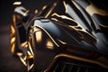 Close up on backlight of a generic and unbranded sport car, generative ai illustration