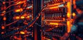 Close-up of the backside of a high-tech data center Royalty Free Stock Photo