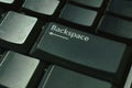 Backspace tab on black computer keyboard background and texture