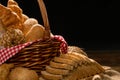 Close up of Baked Bread with basket Royalty Free Stock Photo