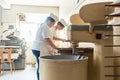Close-up on baker in bakery forming pretzel bread Royalty Free Stock Photo