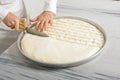 Baklava dessert preparation stages