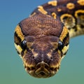 Close-up of a ball python (Python regius) head, showcasing its Royalty Free Stock Photo