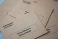 Close-up of ballots for the election of senators in Catalan and Spanish Royalty Free Stock Photo