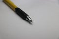 Close up of ballpoint pen with focus on tip Royalty Free Stock Photo