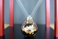 Close up 5 Balls Pendulum, chrome Newton`s cradle Royalty Free Stock Photo