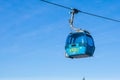 Close up Bansko cable car cabin against blue sky Royalty Free Stock Photo