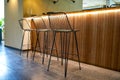Close-up of bar counter and bar chair in coffee shop Royalty Free Stock Photo