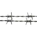 Close up of barbed wire fence against a white background Royalty Free Stock Photo