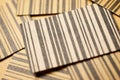 Close-up of a barcodes printed on cardboard