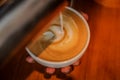 Making a latte Art