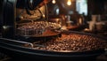 Close up of a barista preparing a fresh coffee in a coffee shop generated by AI Royalty Free Stock Photo