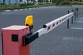 Close up Barrier Gate Automatic system for security. Automatic entry system Royalty Free Stock Photo