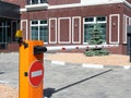 Close up Barrier Gate Automatic system for security. Automatic entry system Royalty Free Stock Photo