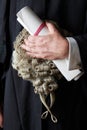 Close Up Of Barrister Holding Brief And Wig Royalty Free Stock Photo