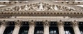 Close-up on the bas-relief and inscription on the facade of the New York Stock Exchange on Wall Street Royalty Free Stock Photo