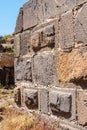 Close up of basalt and stone wall at Kohav Hayarden National Park