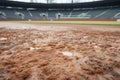 close-up of a baseball field during the final innings of a game Royalty Free Stock Photo