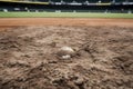 close-up of a baseball field during the final innings of a game Royalty Free Stock Photo