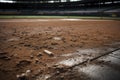 close-up of a baseball field during the final innings of a game Royalty Free Stock Photo