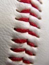 Close up of a Baseball with Red Stitching