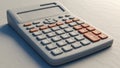 Close-up of a basic scientific calculator on a plain background Royalty Free Stock Photo