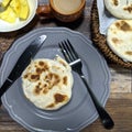 A close up of a basket of Baati roti for breakfast Royalty Free Stock Photo