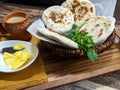 A close up of a basket of Baati roti for breakfast Royalty Free Stock Photo