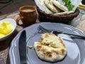 A close up of a basket of Baati roti for breakfast Royalty Free Stock Photo