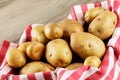 Basket filled with delicious raw Potatoes with copy space Royalty Free Stock Photo