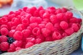 Close up of basket of raspberries  made of soap Royalty Free Stock Photo