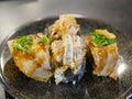 Beacon and deep-fried nori seaweed maki rolls - adapted Japanese sushi rolls to use other ingredients than just raw meats Royalty Free Stock Photo