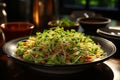 Close up of bean sprouts salad on a plate Royalty Free Stock Photo