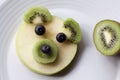 Close up of bear face made of fruits Royalty Free Stock Photo