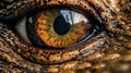 Close up of beast eyes young Crocodile. Generative AI Royalty Free Stock Photo